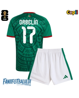 Mexic Orbelin Pineda #17 Echipament de Fotbal Replică Mondial 2026 Copii Acasa (+ Șorturi)